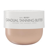 Bali Body Gradual Tanning Butter bottle close-up showing a natural, buildable glow