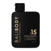 BALI BODY cacao tanning oil bottle with tint and SPF 15 for bronzed glow