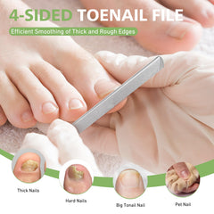 Baluca four-sided grit nail file shapes and smooths nails.