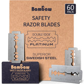Bambaw double edge razor blades with sharp precision for a clean shave.