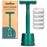 Bambaw double-edge safety razor with stand for balanced, eco-friendly shaving