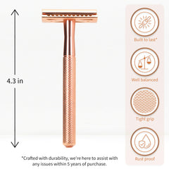 Bambaw rose gold handle detail shows ergonomic grip for comfort.
