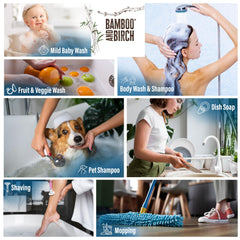 Envase reciclable Bamboo and Birch para reducir residuos y limpieza suave