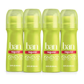 Ban desodorante invisible roll-on, botella clara, protección diaria sin manchas en la ropa.