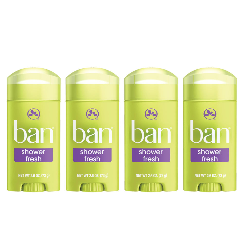 Ban Invisible Solid Shower Fresh bottle front shows 24-hour protection.