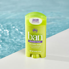 Underarm area shown with Ban applying for discreet, dry feel.