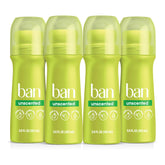 Ban Original Unscented roll-on bottle showing clear, invisible application for all-day protection