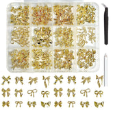 BANA ART lazo dorado para uñas, brillo elegante y duradero.