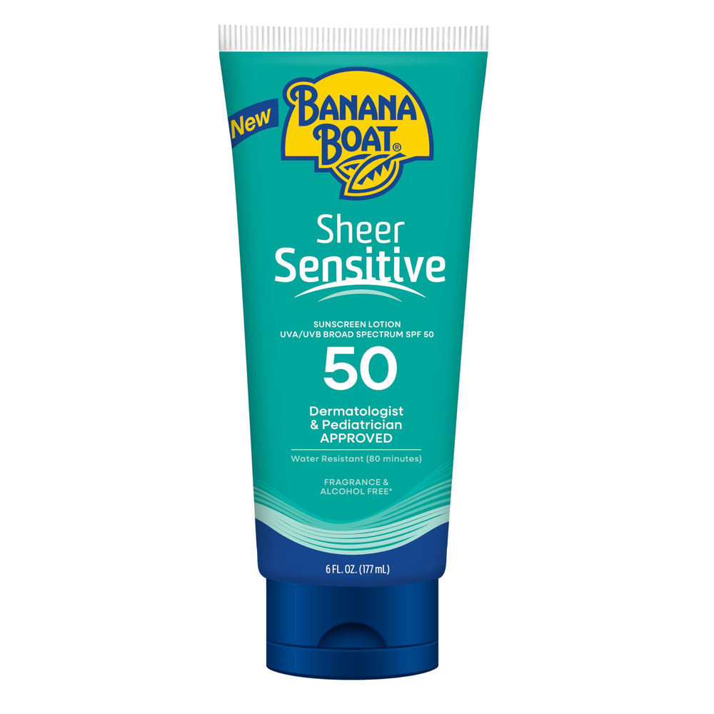 Banana Boat Sheer Sensitive, bote de aplicacion para piel sensible con proteccion solar