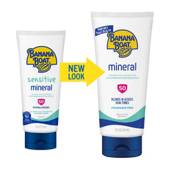 Banana Boat Mineral protección solar; textura ligera e hidratante.