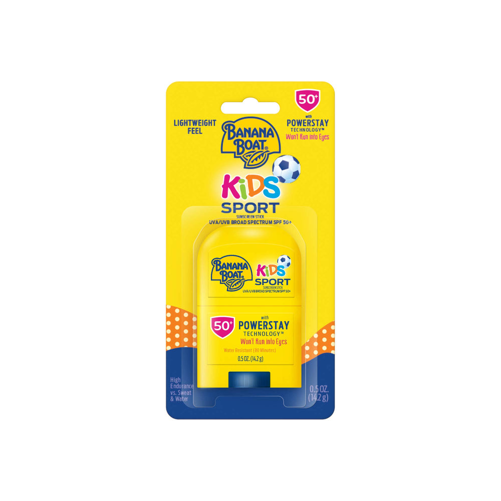 Banana Boat Sport Kids sunscreen stick outer packaging for portable protection