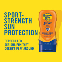 Banana Boat Sport Ultra SPF 100 being applied for quick absorption and non greasy feel