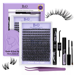 Bandqaugen Flora Lash Clusters Kit front view showing complete DIY lash option