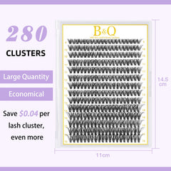 B&Qaugen Lash Clusters application closeup shows soft band comfort.