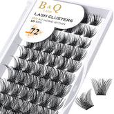 B&Qaugen volume lash clusters with wispy D-curl for natural to glam looks.