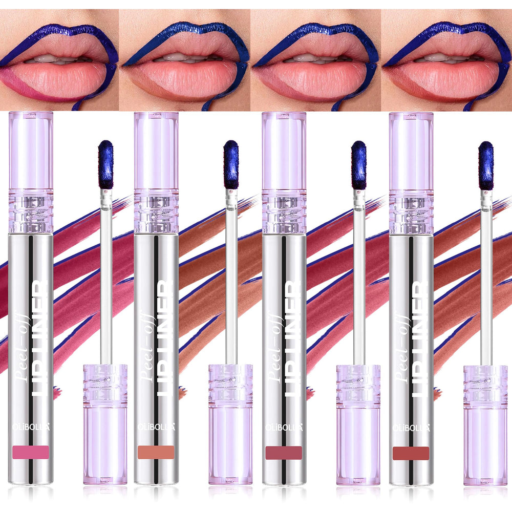 BANGFENG 4Pcs Peel Off Lip Liner Stain: color intenso y resistencia a la transferencia.