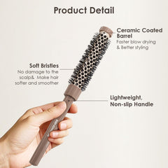 Bangmeng 0.5 inch round brush provides smooth blow-dry results at home.