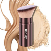 Banidy retractable kabuki brush with brown cap for portable touch-ups.