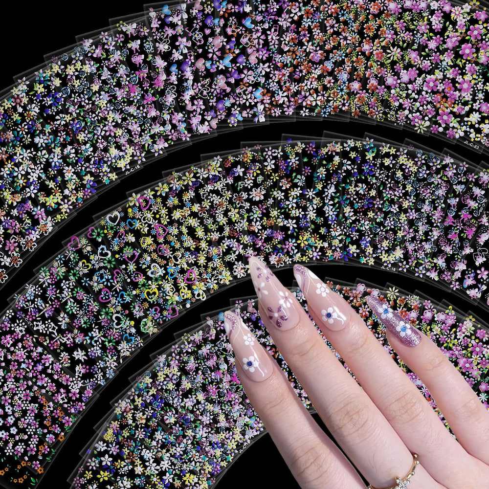 banmagately margarita 3D: adhesivos para uñas con efecto floral duradero.