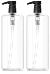 Bar5F empty shampoo bottle with pump 32oz, clear for easy visibility.