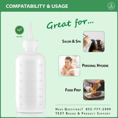 Bar5F 6 oz translucent oil applicator bottle with measuring scale for precise dosing