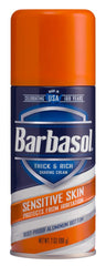 Barbasol shave cream with rich creamy lather for a comfortable shave