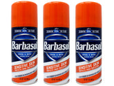 Barbasol shave cream can for sensitive skin providing smooth glide