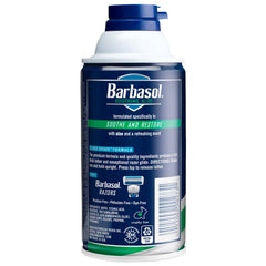 Barbasol Soothing Aloe face application demonstrates easy skin coverage.