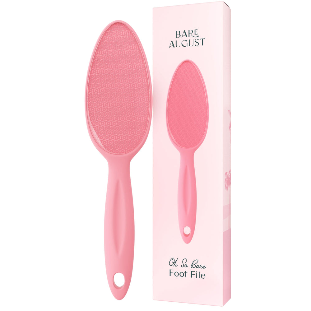 Bare August glass foot file focused on precision exfoliation for smooth heels