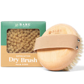 Bare Botanics cepillo para palma ergonómica facilita exfoliación suave.