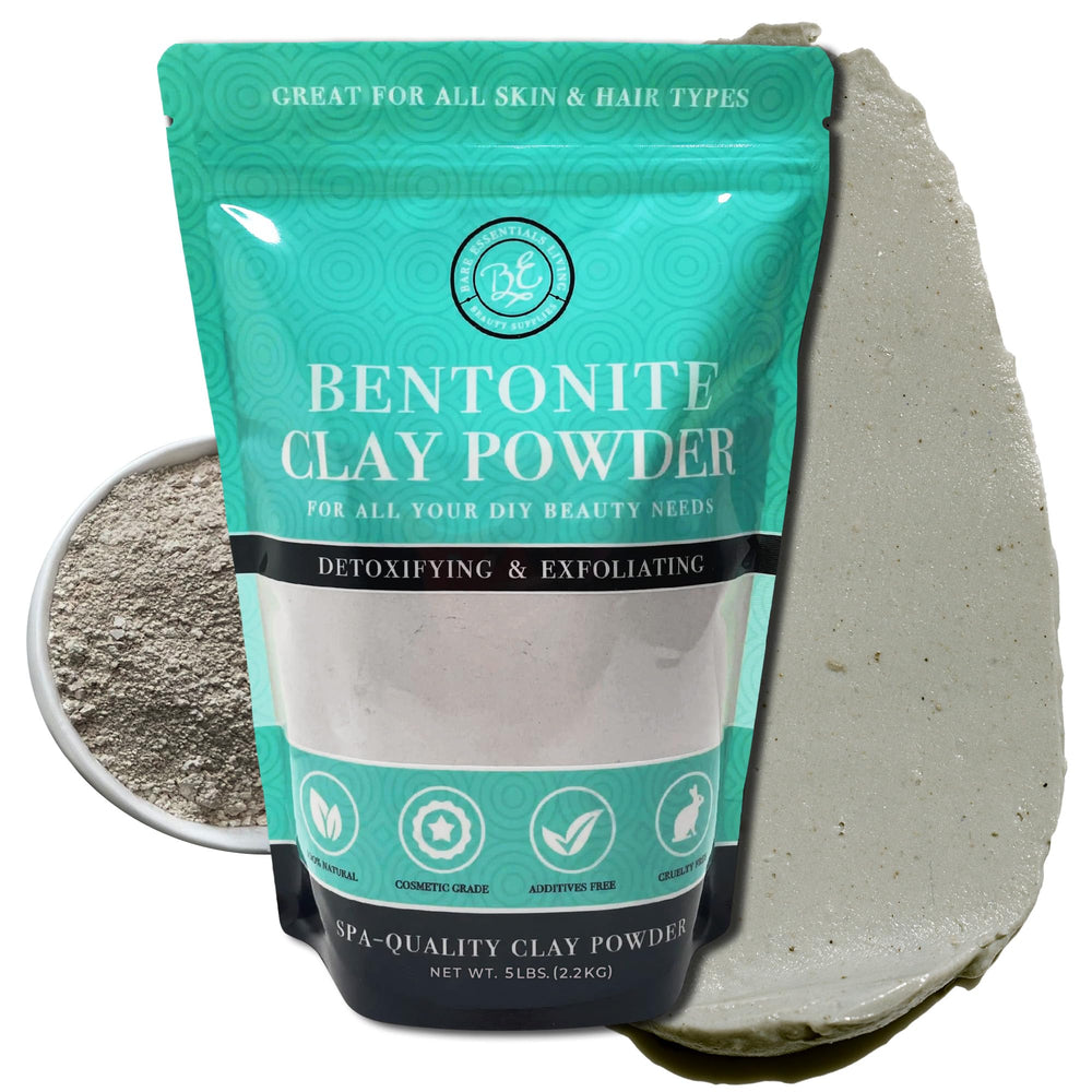 Bare Essentials Living bentonite clay powder 5lbs for facial detox and bath use.