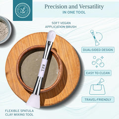Bare Essentials Living nylon-bristle side for precise product pickup on difficult areas.