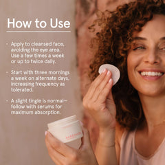 Barefaced Glow Peel Pad featuring 15 percent glycolic acid for deep exfoliation.