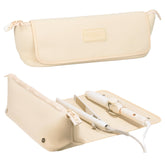 Barefoot Caribou travel bag with heat-resistant mat protecting surfaces during styling on the go