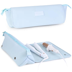 Barefoot Caribou travel bag interior mat view showing heat protection for hot tools