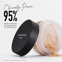 Swatch of BareMinerals Deluxe Original in Medium Beige showing natural finish.