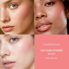 bareMinerals Gen Nude Pink Me Up swatch showing buildable color