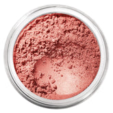BareMinerals loose mineral powder blush Vintage Peach in the jar for a natural, radiant flush.