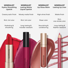 bareMinerals Mineralist Lip Gloss-Balm Love layered over lipstick adds shine.