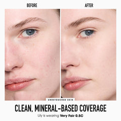 bareMinerals Original Liquid Mineral Concealer under-eye swatch highlighting brighter look.