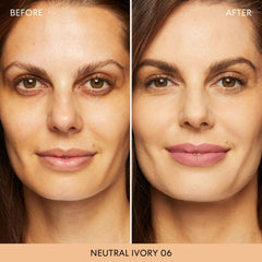 BareMinerals SPF 15 mineral coverage close-up showing luminous finish.