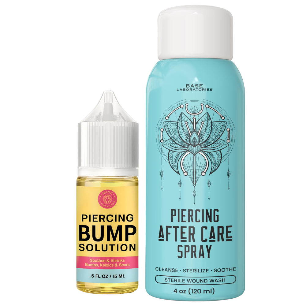BASE LABORATORIES Spray de cuidado para piercings, limpieza suave y fresca.