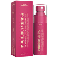 Base Laboratories spray HOCL para la cara en viaje, limpieza suave para la piel.