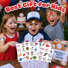 Baseball tattoos 96PCS sheet 4 easy to apply on skin or surfaces
