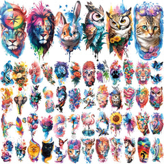 Basifa 17-sheets floral and animal designs for arm and neck accents.