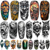 Basifa Wolf half-arm tattoo design for bold style and easy application.