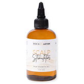 Bask & Lather Scalp Stimulator bottle with mint-rosemary formula for scalp health