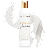 Bask & Lather Strengthen Hair Shampoo bottle emphasizes gentle cleansing