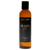Bask & Lather beard growth oil bottle pour for easy application and hydrated beard