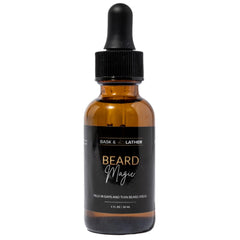 Bask & Lather Beard Magic Growth Oil bottle ready to nourish the beard.
